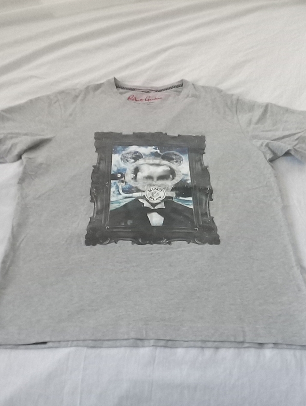 Robert Graham Light Gray Graphic Short Sleeve Crewneck Tee